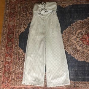 Striped, sailoresque strapless jumpsuit